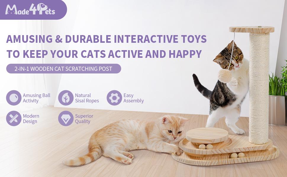 Sisal Cat Scratching Post with Ball Track