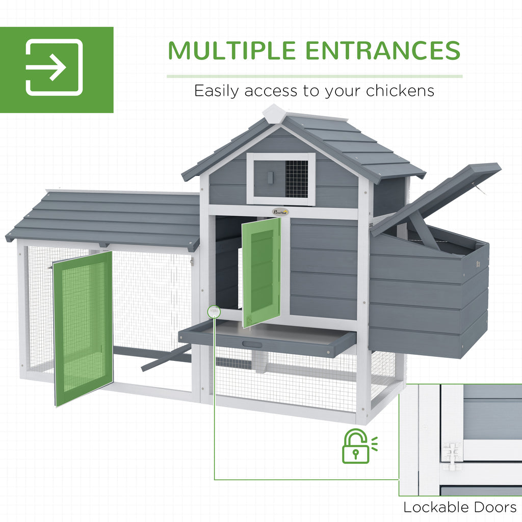 Wooden Chicken Coop with Nesting Box and Removable Tray – view 9