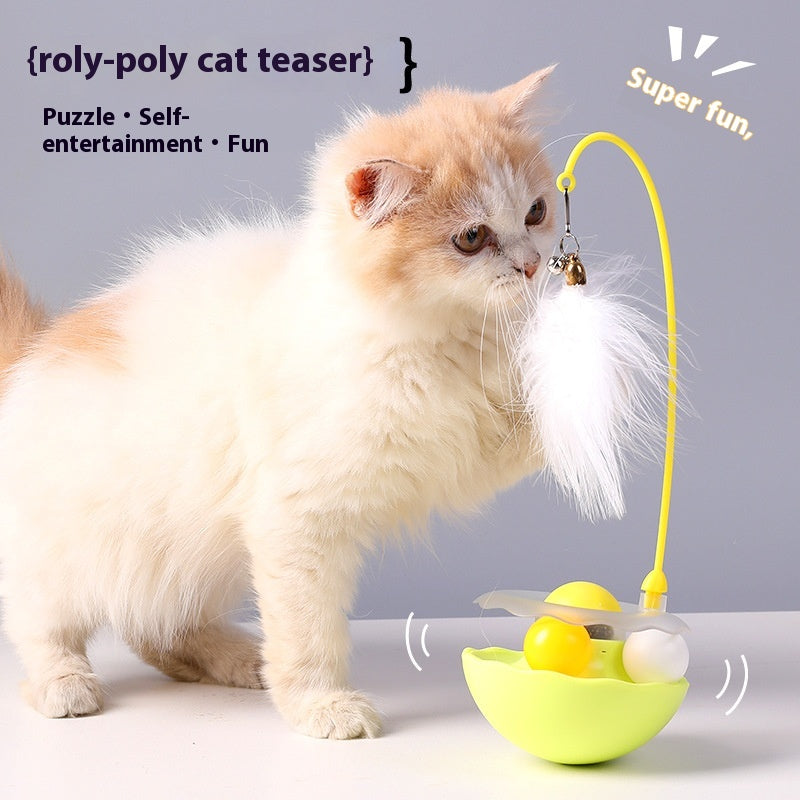 Cat Interactive Toy Funny Tumbler Toy Kitten Exercise Catching Leaky Food Ball Teaser Feather Wand Toys For – view 7