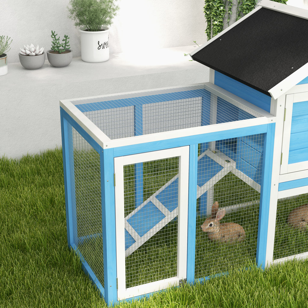 Wooden Rabbit Hutch with Outdoor Run and Removable Tray – view 8