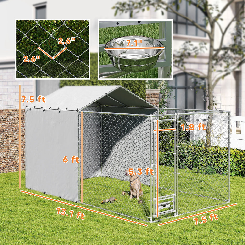 Large Outdoor Dog Kennel with Waterproof Cover – view 9