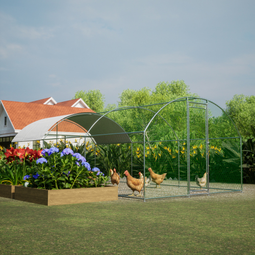 Large Metal Chicken Coop with Waterproof UV Cover – view 8