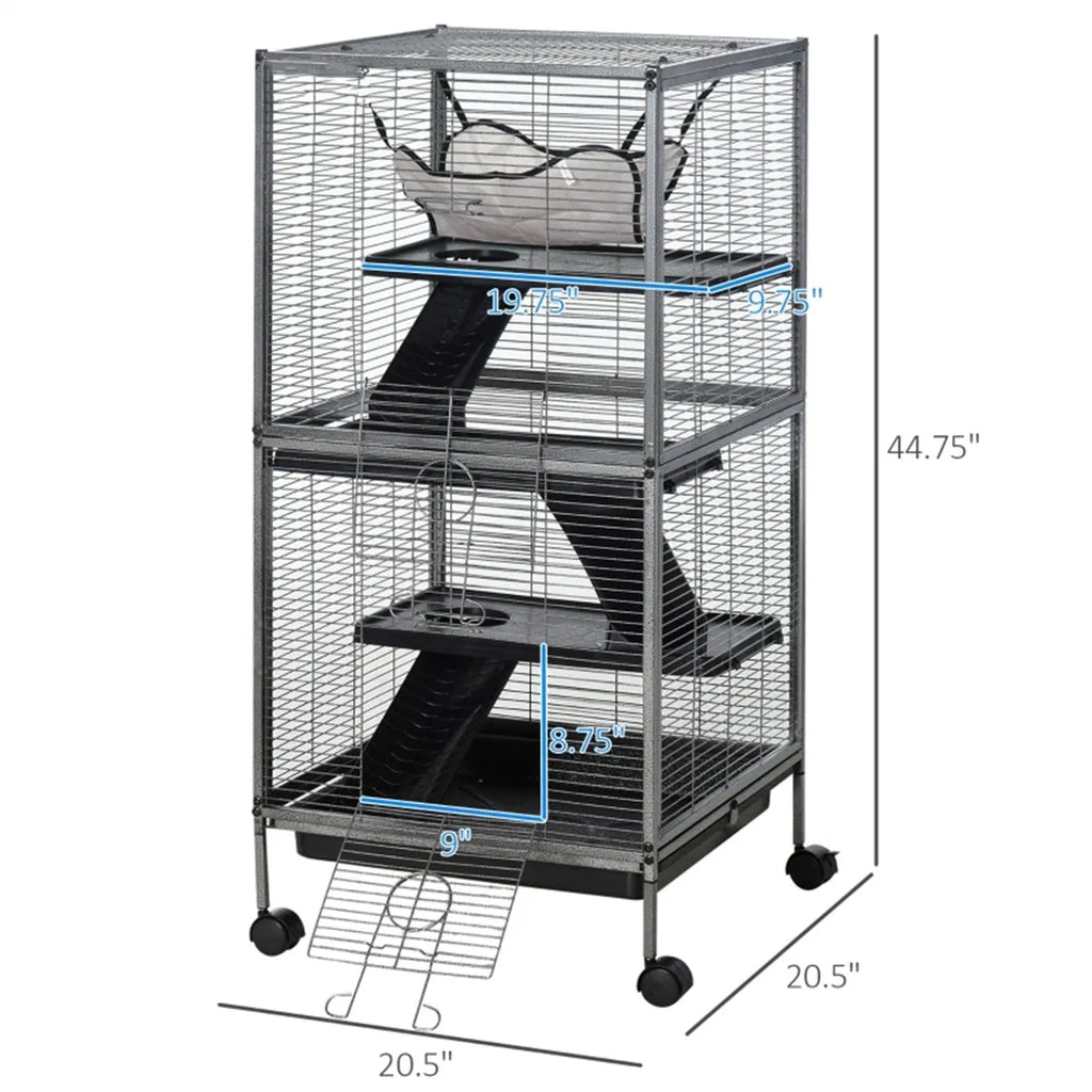 Small Animal Cage with Wheels and Hammock – view 8