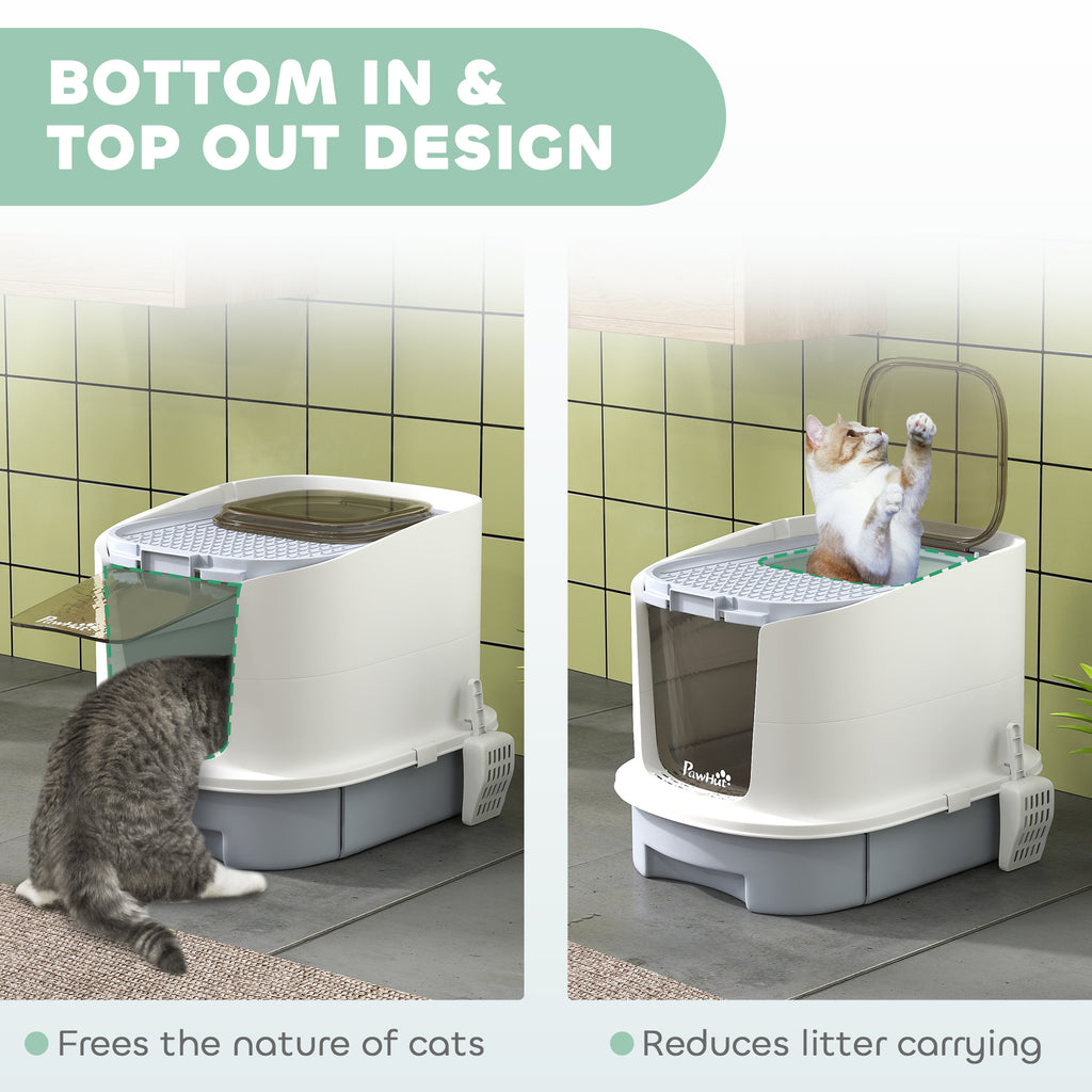 Covered Cat Litter Box with Easy Clean Design and Odor Control – view 9