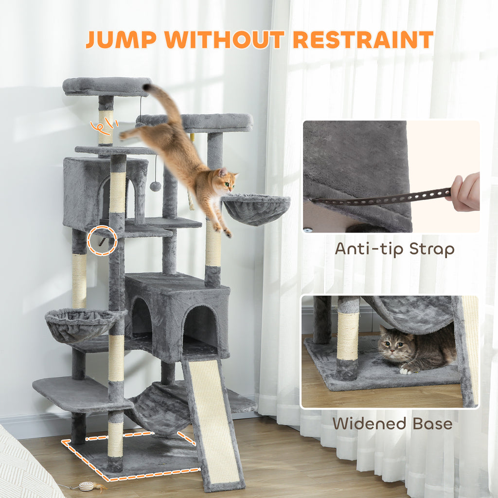 69" Multi-Level Cat Tree with Condos and Hammocks – view 9