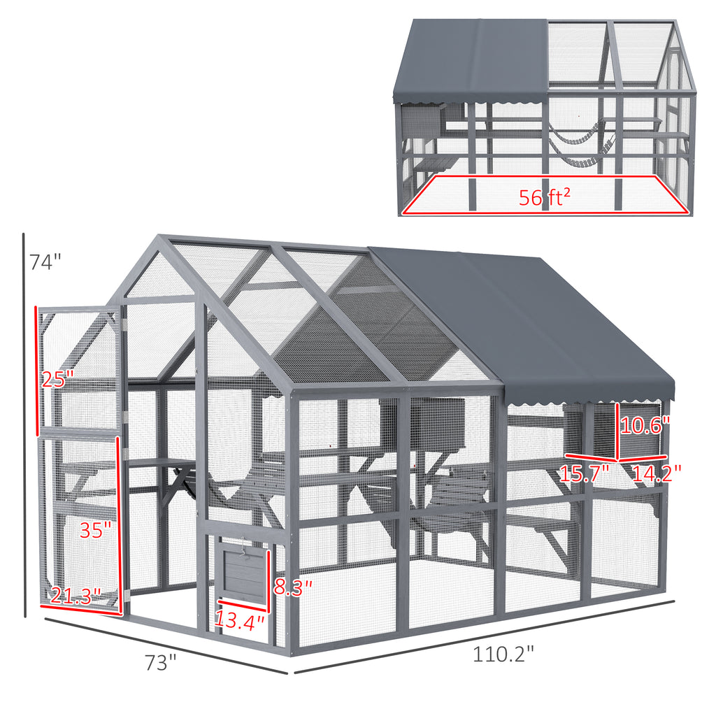 Wooden Catio Outdoor Cat Enclosure – view 7
