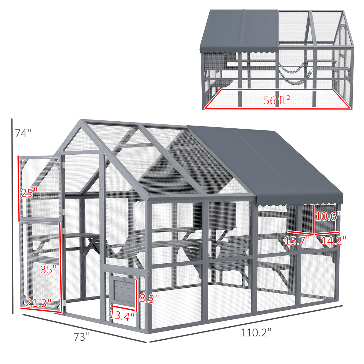 Wooden Catio Outdoor Cat Enclosure – view 7