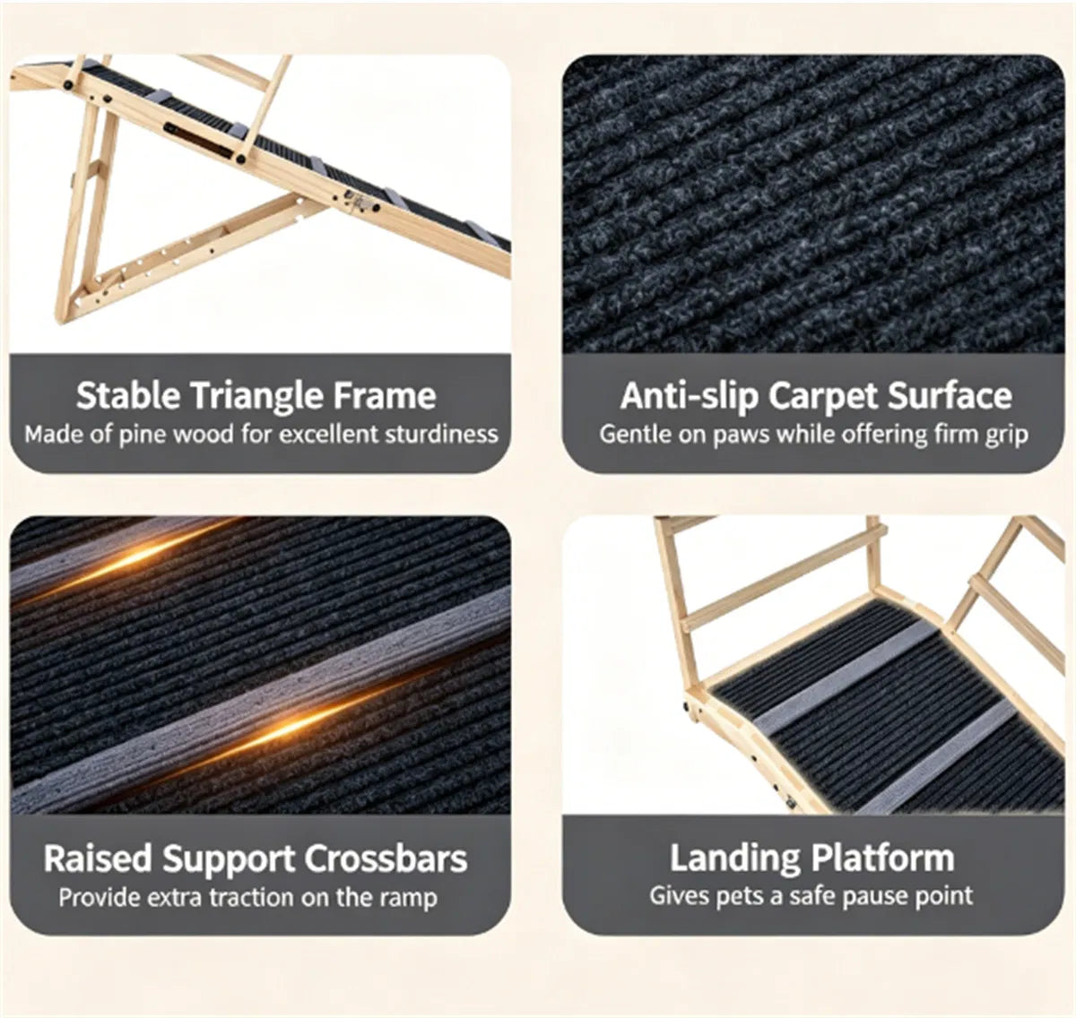 Adjustable Foldable Pet Ramp for Dogs with Non-Slip Surface – view 7