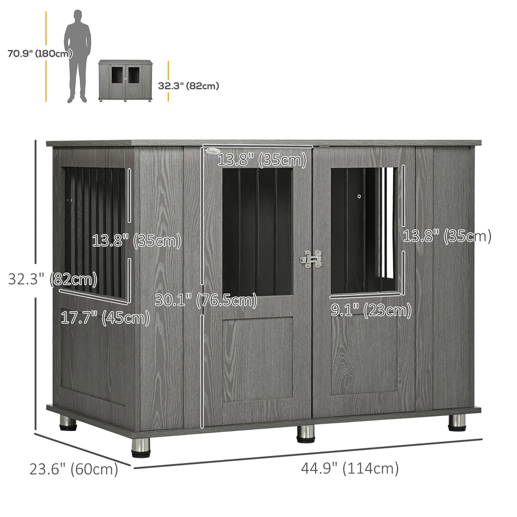 Dog Crate Furniture with Lockable Magnetic Door for Indoor Use – view 7