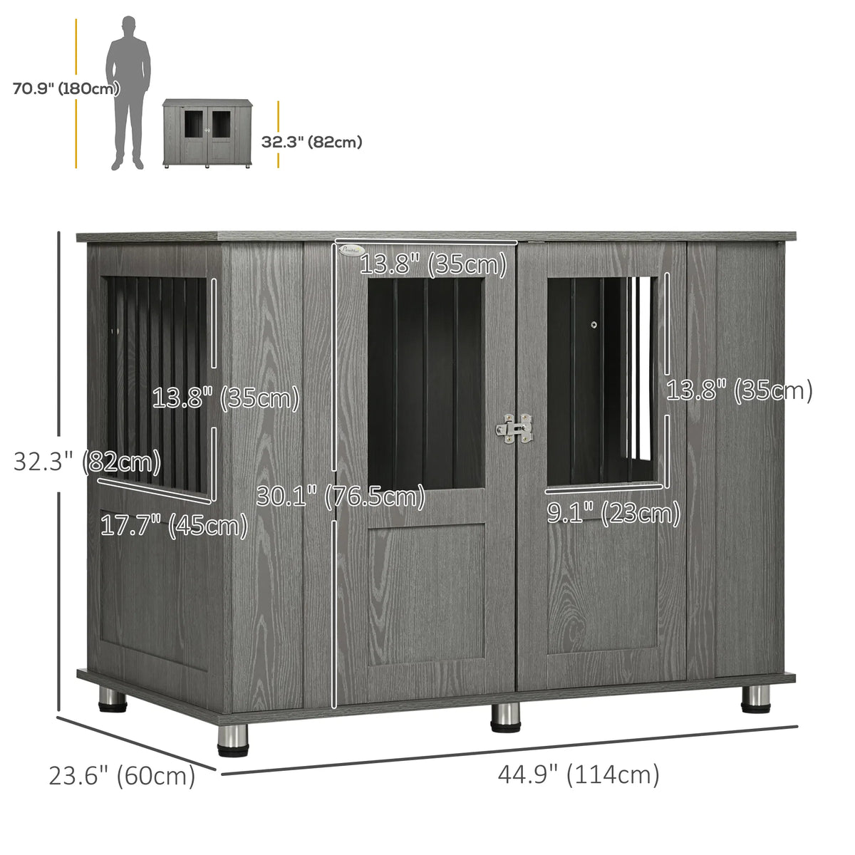 Dog Crate Furniture with Lockable Magnetic Door for Indoor Use – view 7