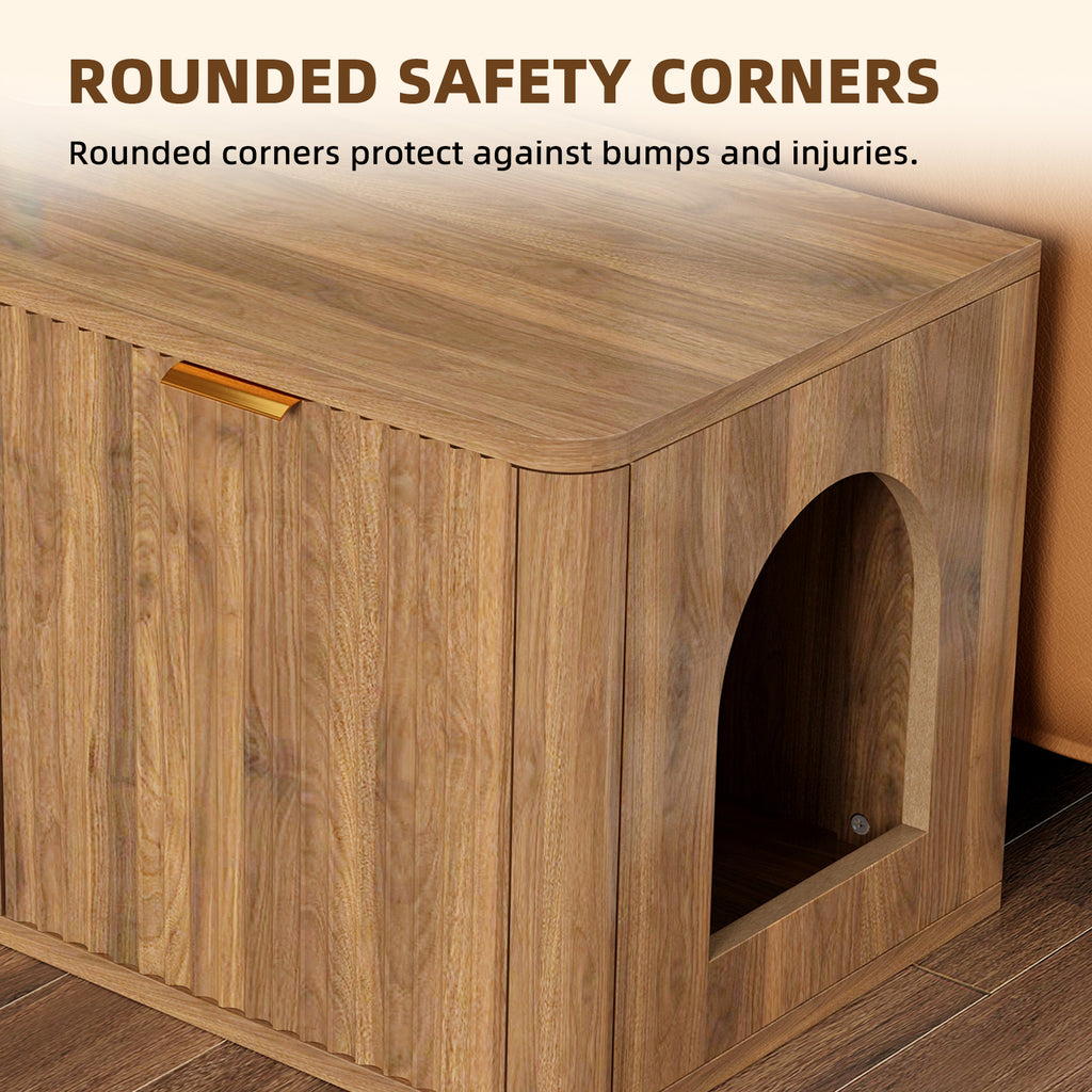 Walnut Cat Litter Box Enclosure Furniture – view 12