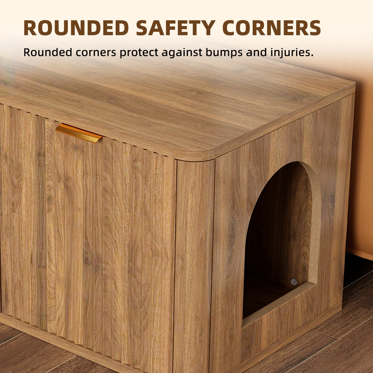 Walnut Cat Litter Box Enclosure Furniture – view 12