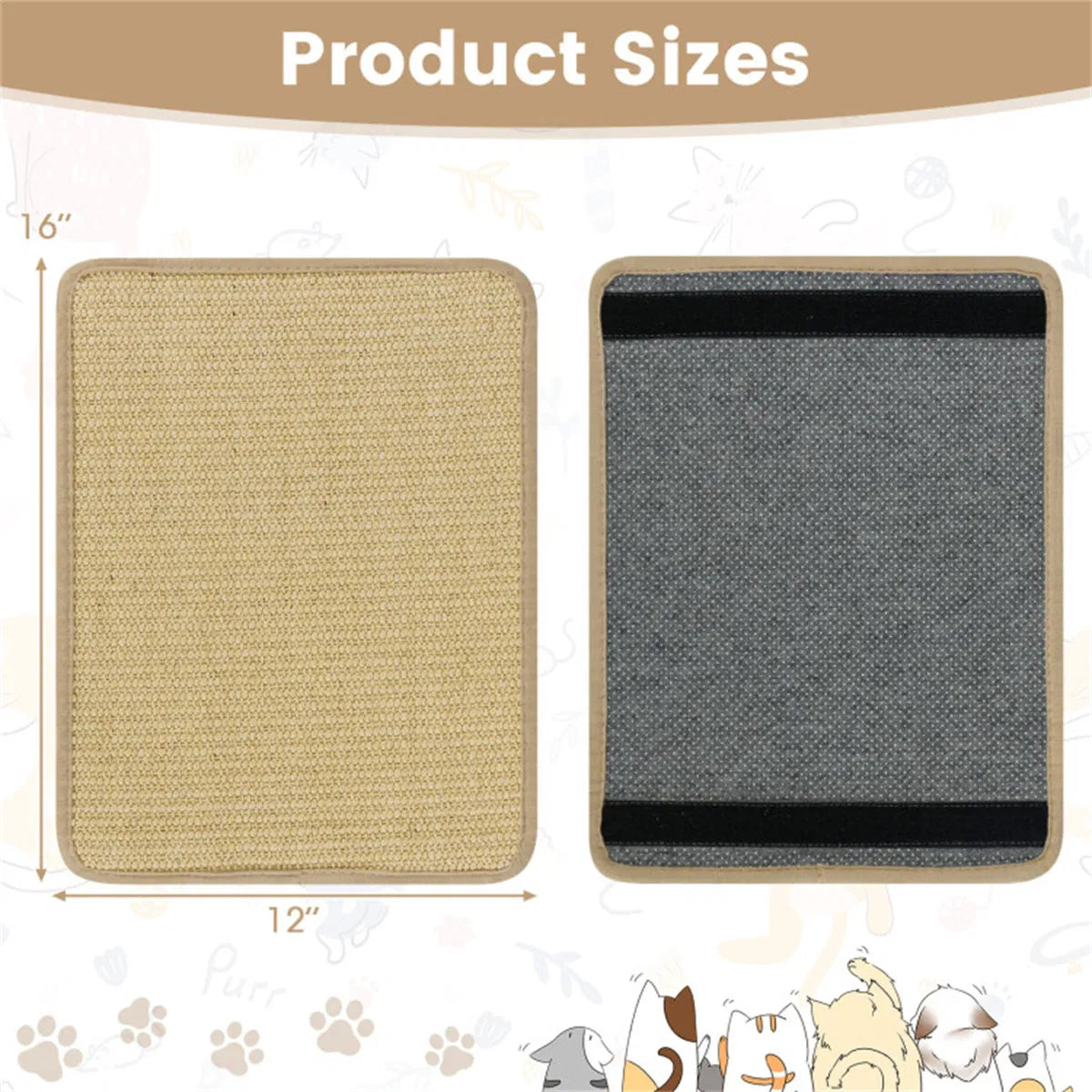 Natural Cat Scratching Mats for Furniture Protection – view 7