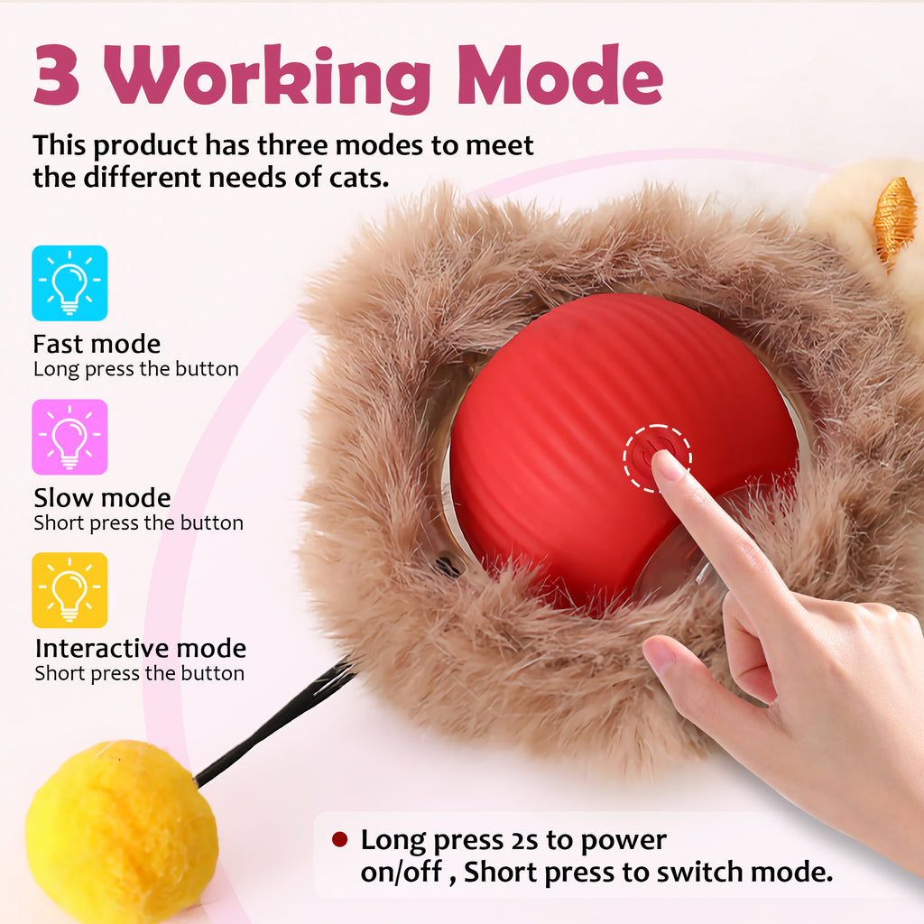Interactive Motion Activated Cat and Dog Toy Ball – view 11