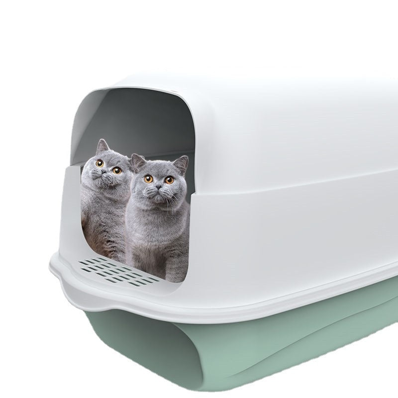 Oversized Fully Enclosed Cat Litter Box With Privacy Door – view 7