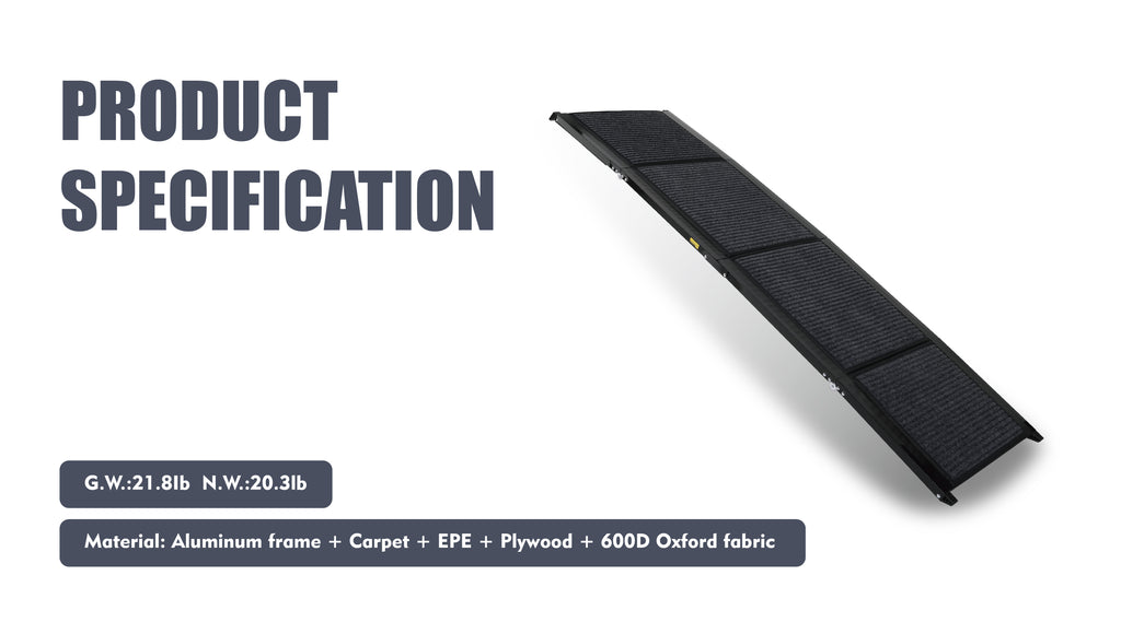 71" Portable Dog Ramp for Car with Non-Slip Surface – view 13