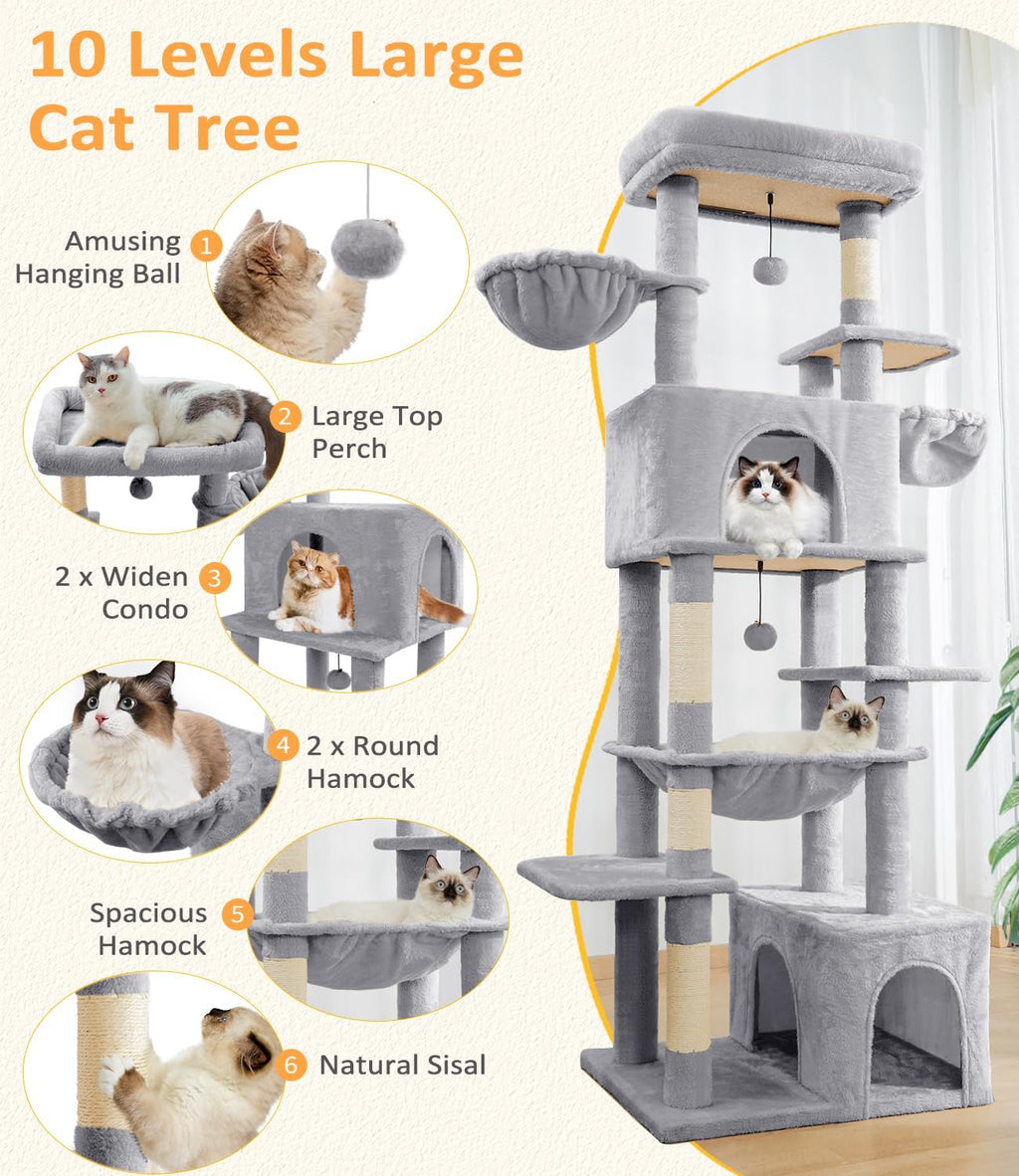 Large Multi-Level Cat Tree for Indoor Cats – view 8