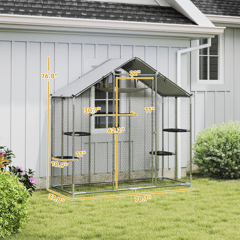 Large Walk-in Cat Enclosure with Adjustable Platforms – view 9