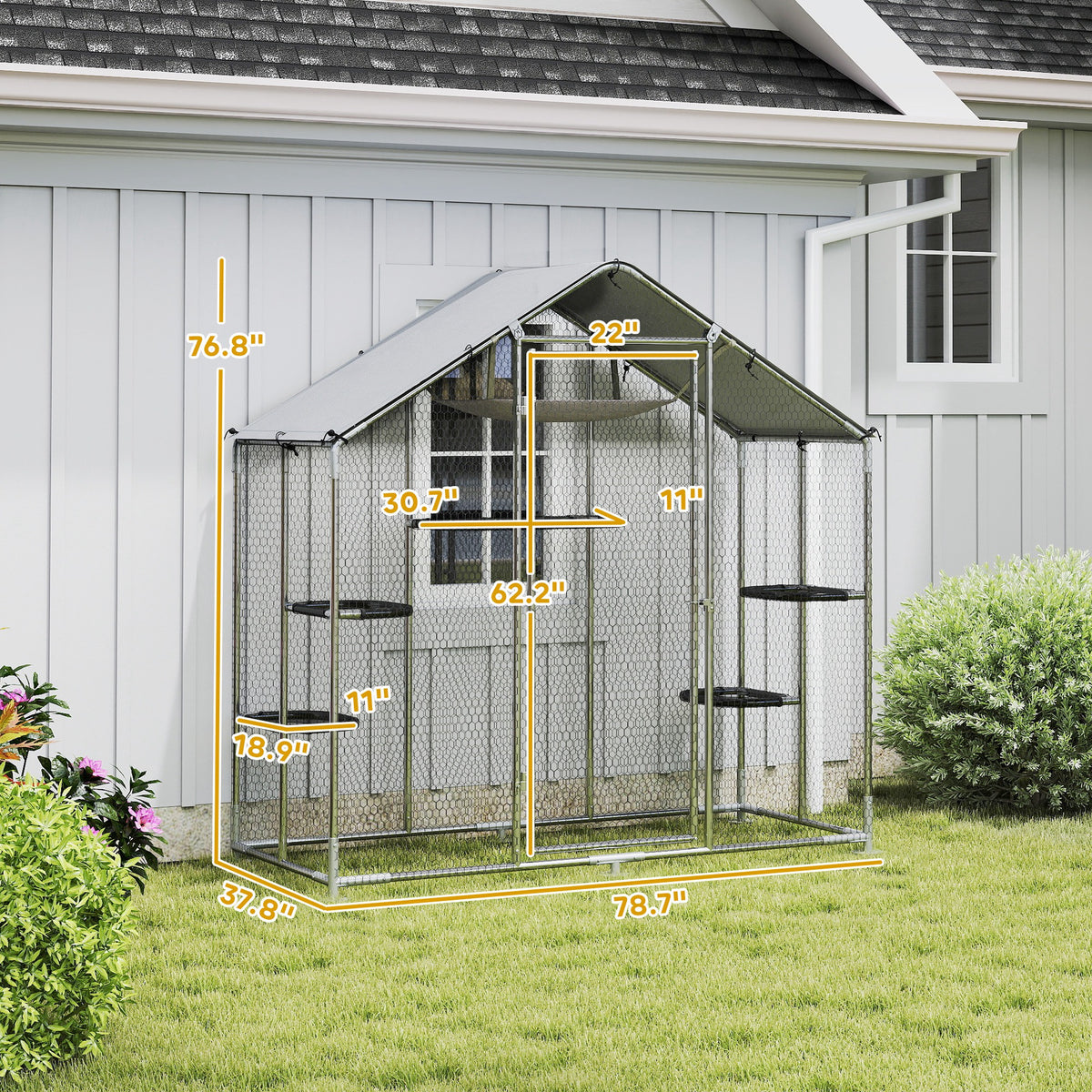 Large Walk-in Cat Enclosure with Adjustable Platforms – view 9
