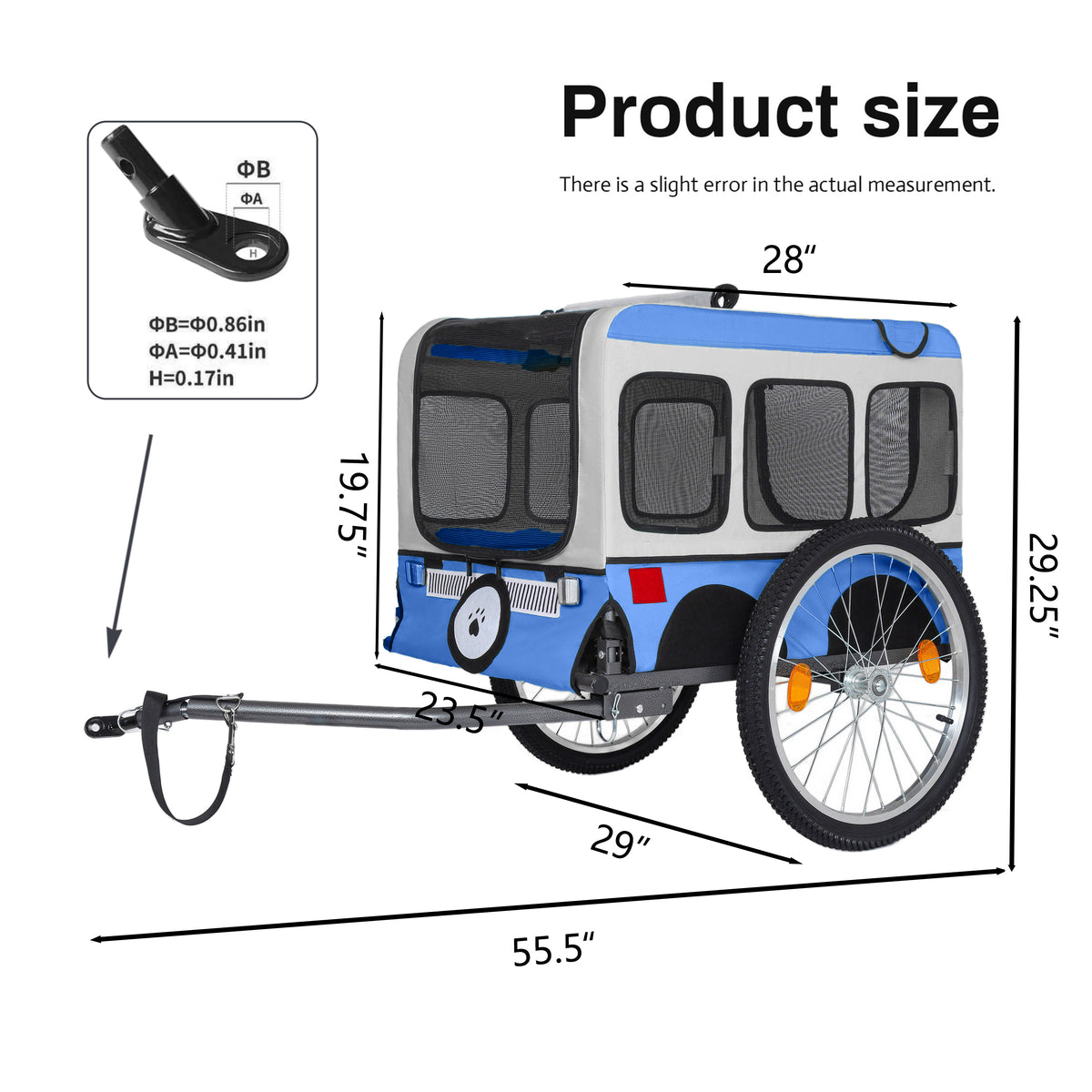 Large Folding Bike Trailer for Dogs - All-Terrain Design – view 8