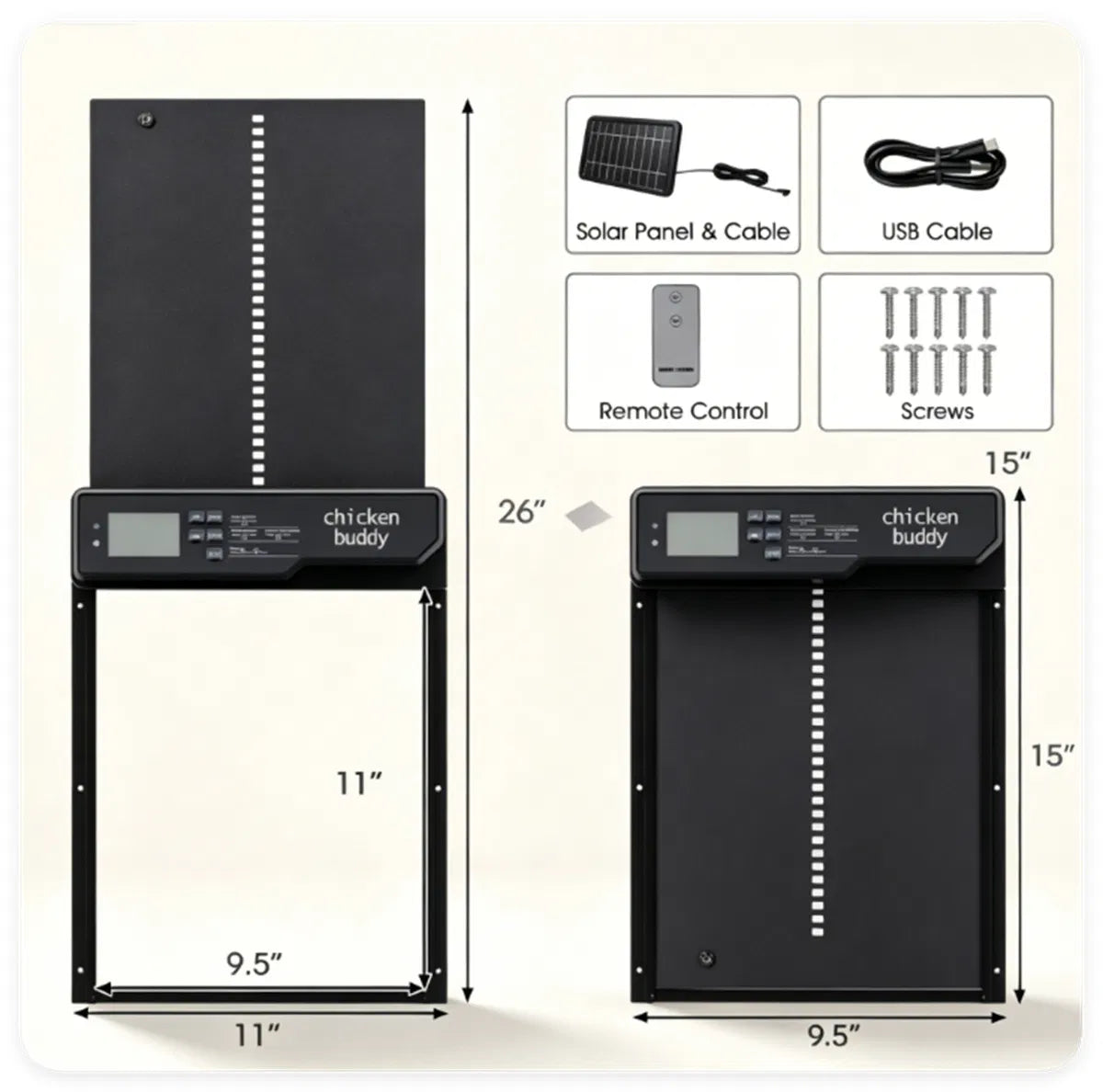 Automatic Chicken Coop Door with Solar Power and 4 Control Modes – view 9