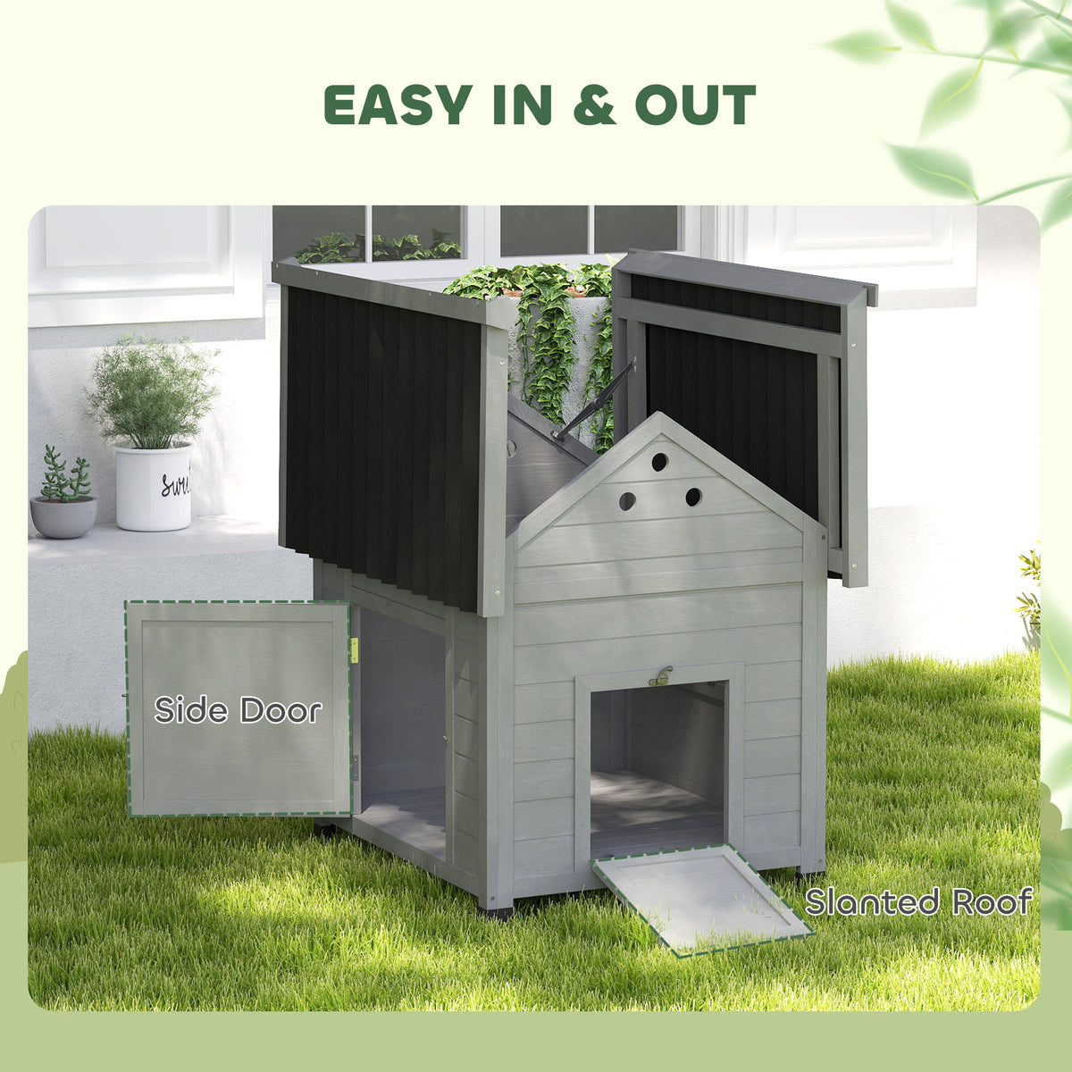 Duck House with Openable Roof & Double Doors for Poultry – view 7