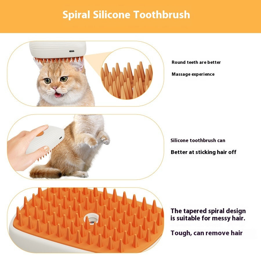 USB Rechargeable Pets Steam Brush Spray Massage Comb Pet Grooming Tools Cat Steam Comb Pet Products – view 7
