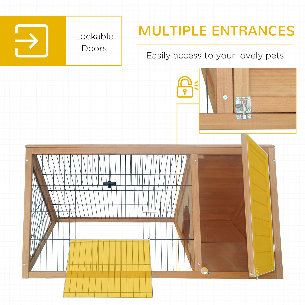 Outdoor Rabbit Hutch with Run for Small Animals – view 8