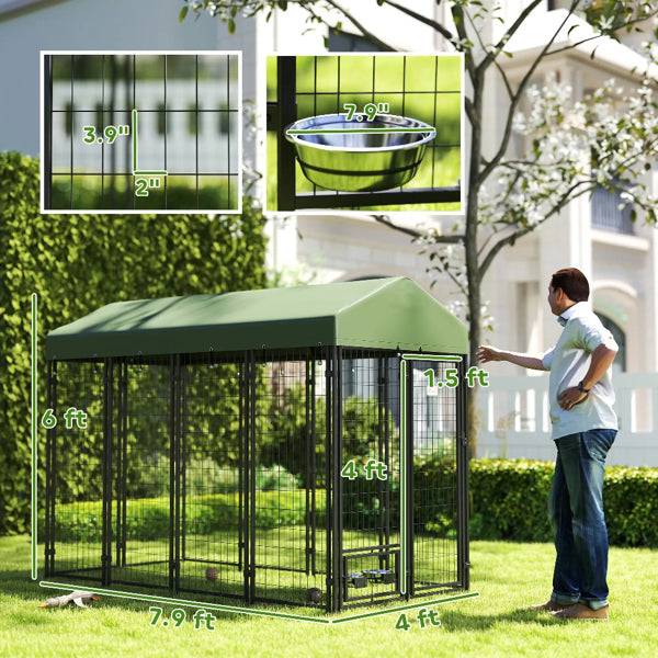 Spacious Outdoor Dog House with Lockable Gate – view 7