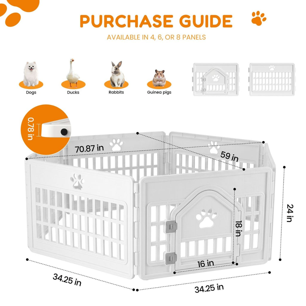 Plastic Pet Guardrails With Movable Enclosure for Small Pets – view 9