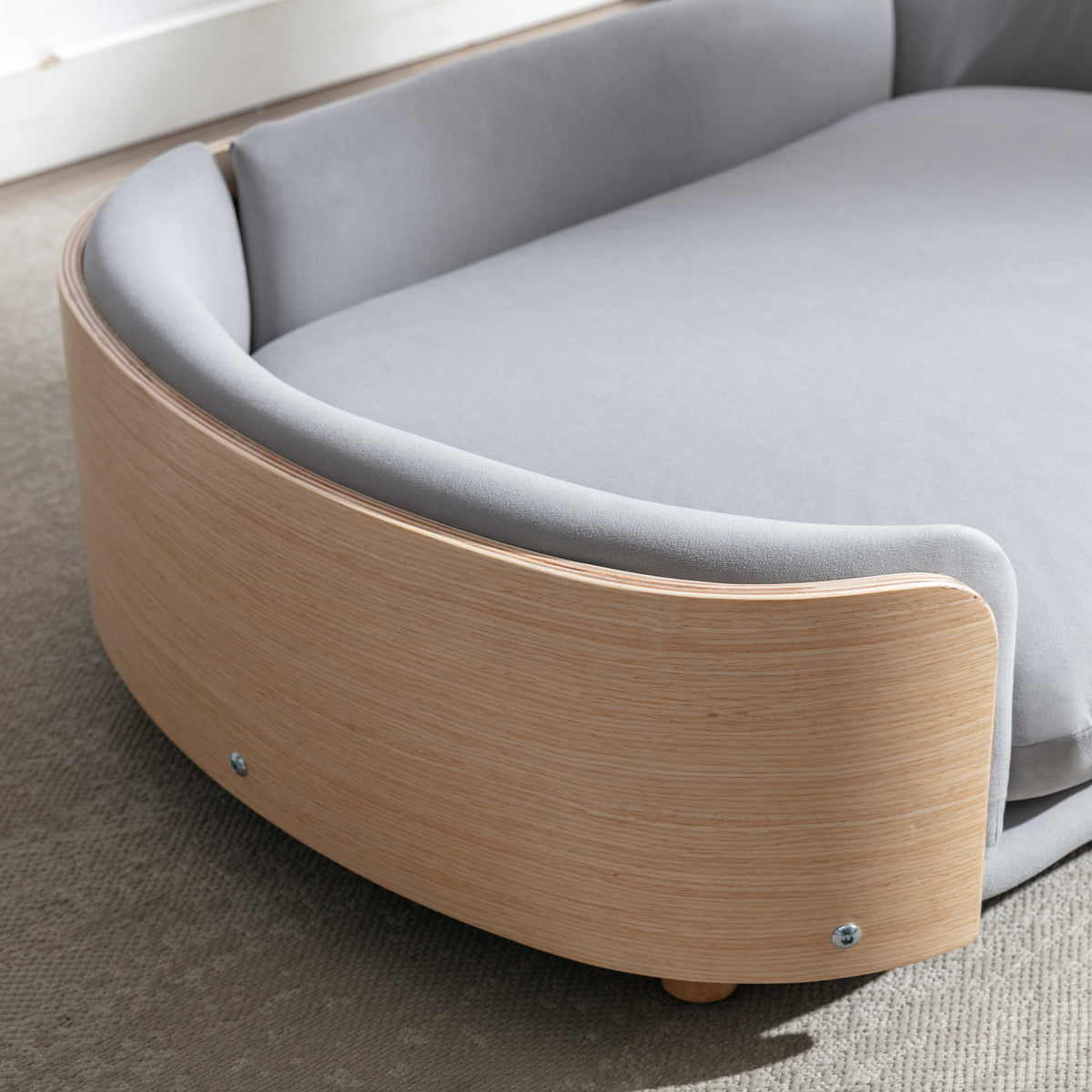 Elevated Dog Bed Sofa with Solid Wood Legs and Velvet Cushion – view 10