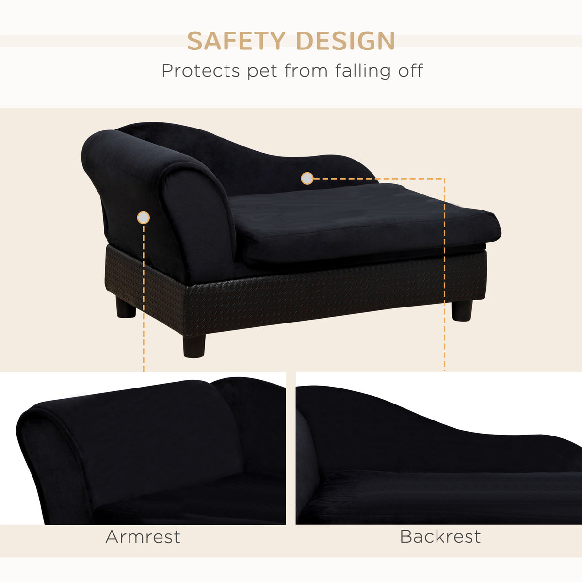 Pet Sofa Bed Couch with Storage for Cats and Small Dogs – view 7
