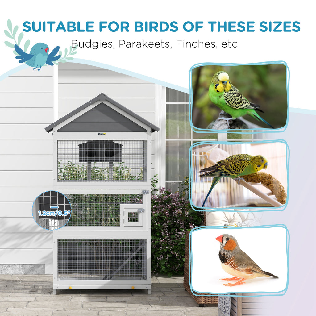 Wooden Bird Aviary with Slide-Out Tray for Finches and Parakeets – view 8