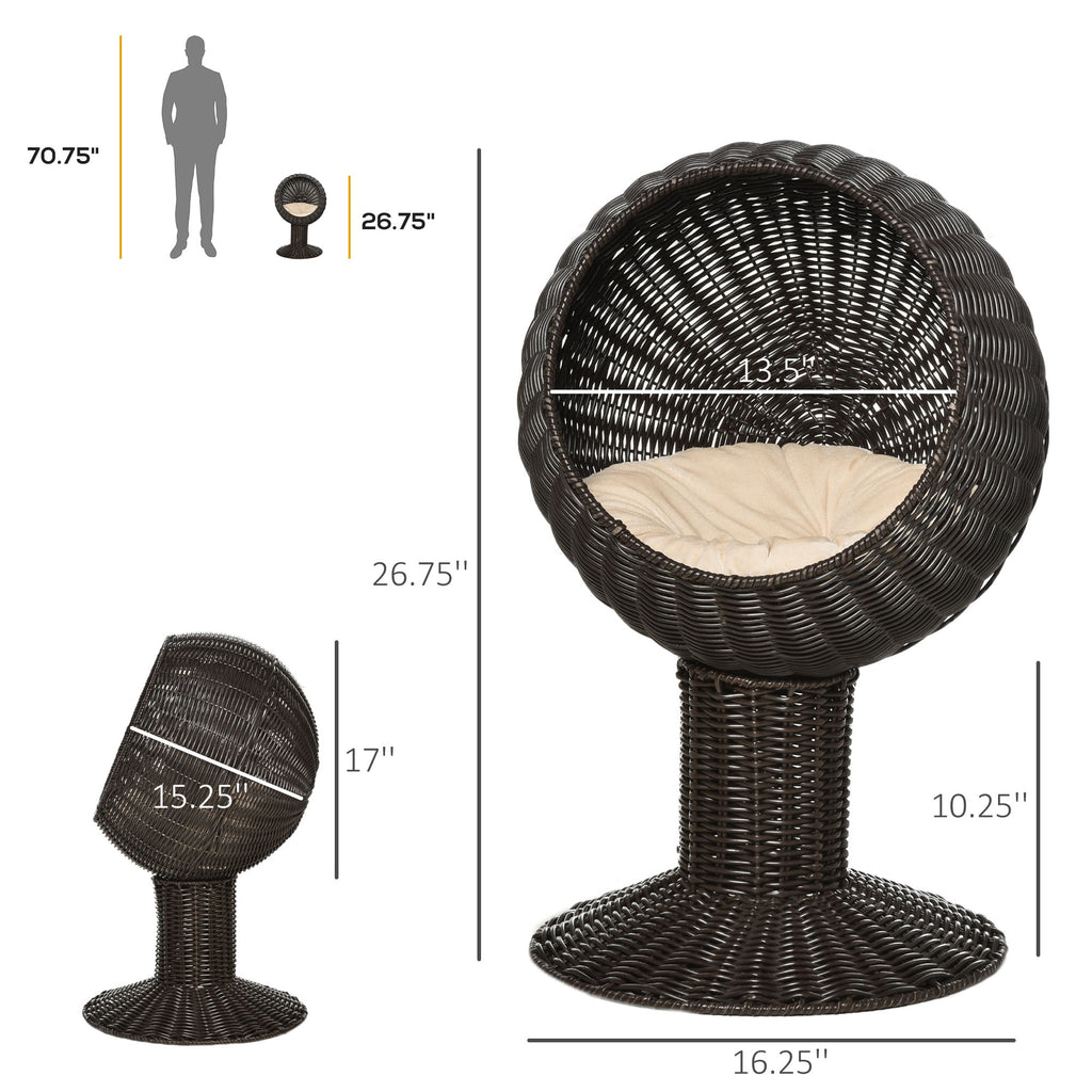 Elevated Cat Bed with Rotatable Pod for Cozy Naps – view 7