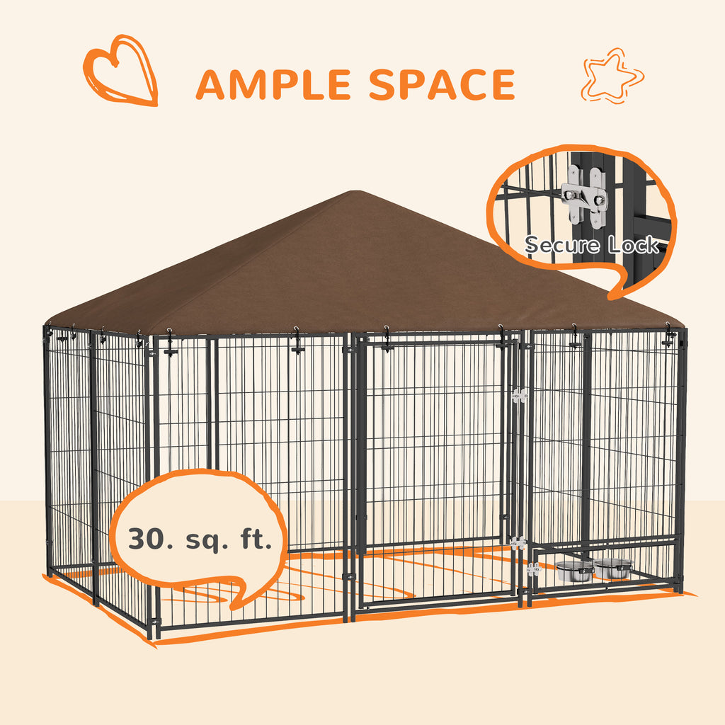 Outdoor Dog Kennel with Canopy for Play and Comfort – view 8