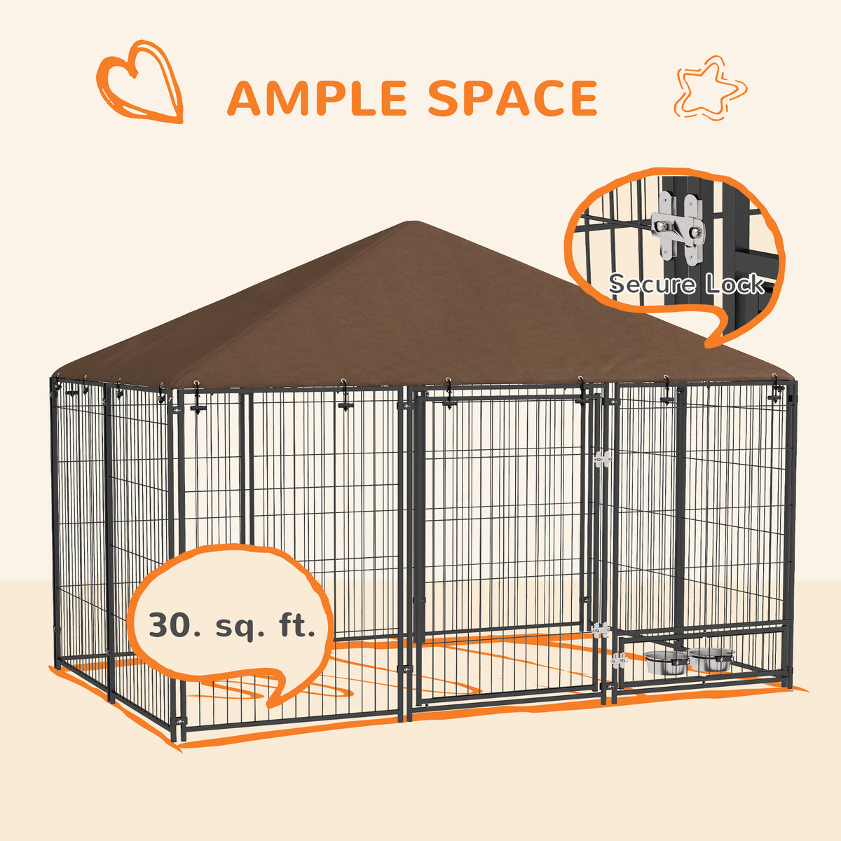 Outdoor Dog Kennel with Canopy for Play and Comfort – view 8