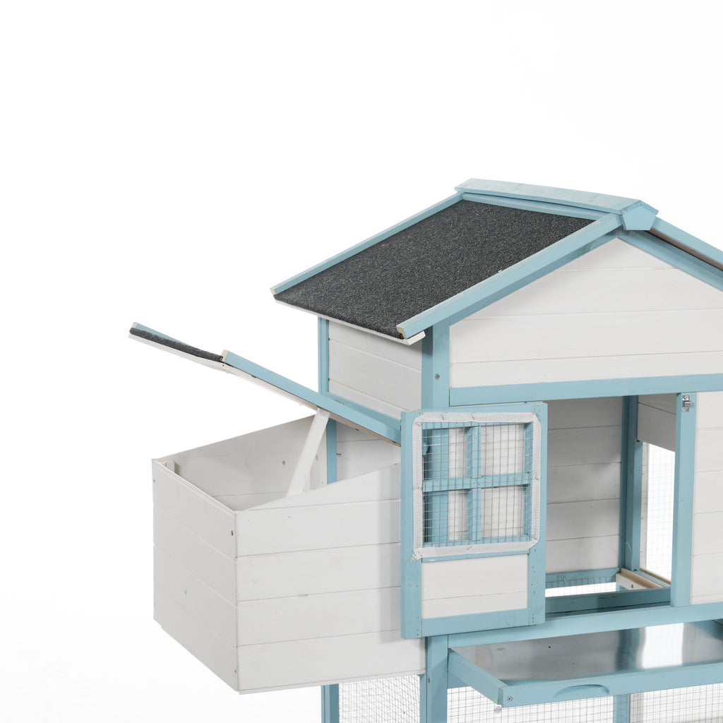 Large Wooden Chicken Coop with Double Nesting Boxes and Outdoor Run – view 8