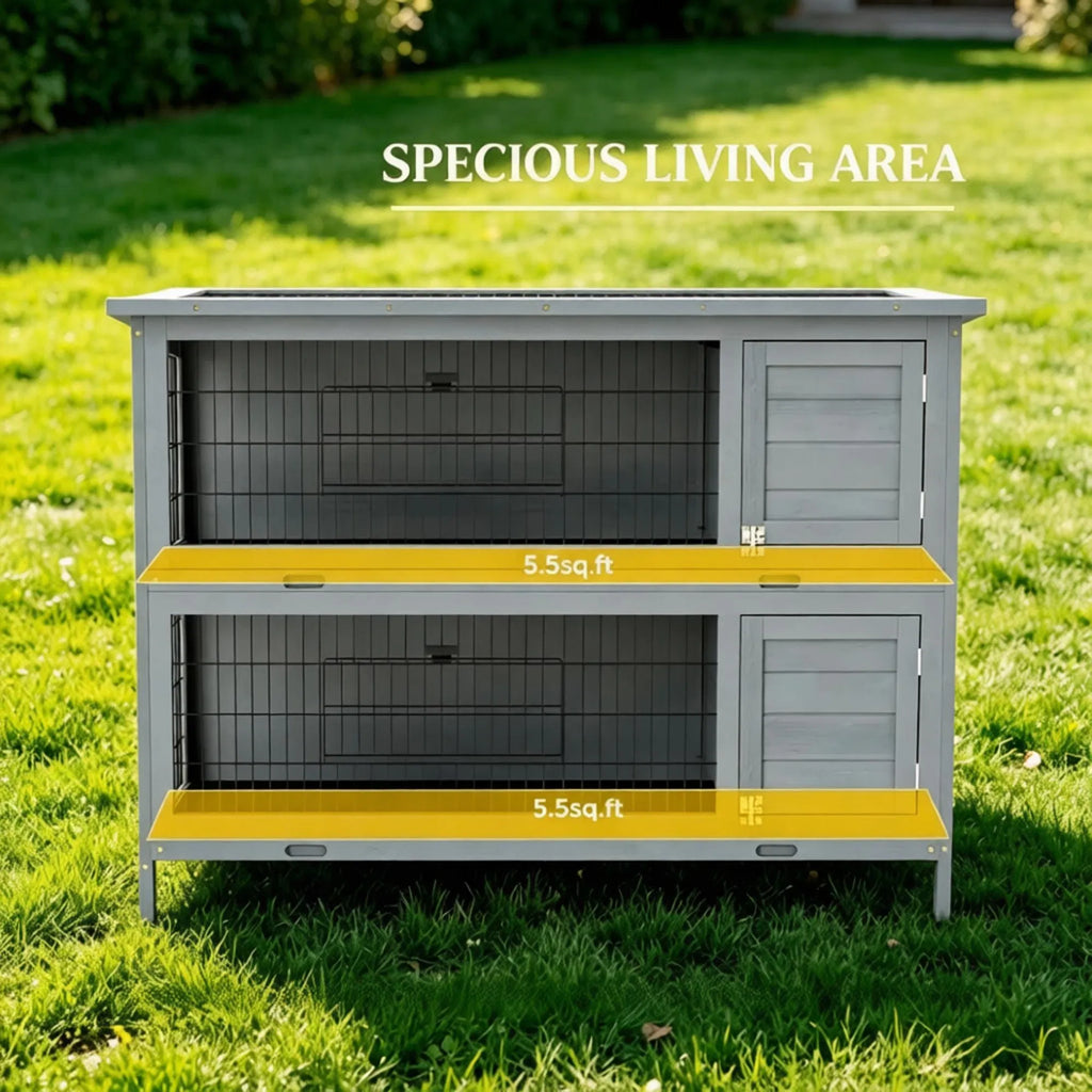 Large 2-Story Rabbit Hutch with Lockable Doors – view 7