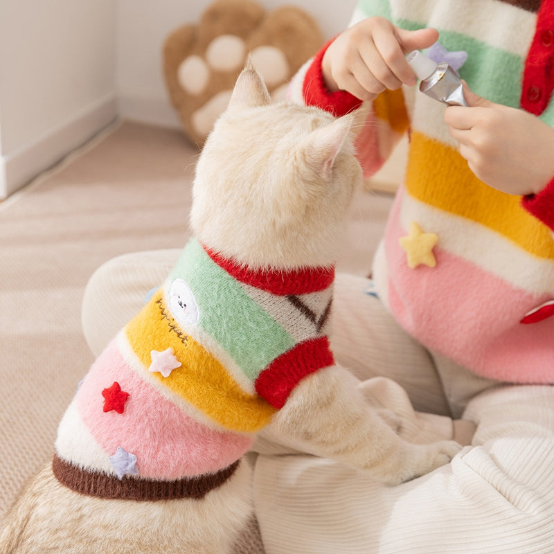Rainbow Striped Pet Sweater – view 9