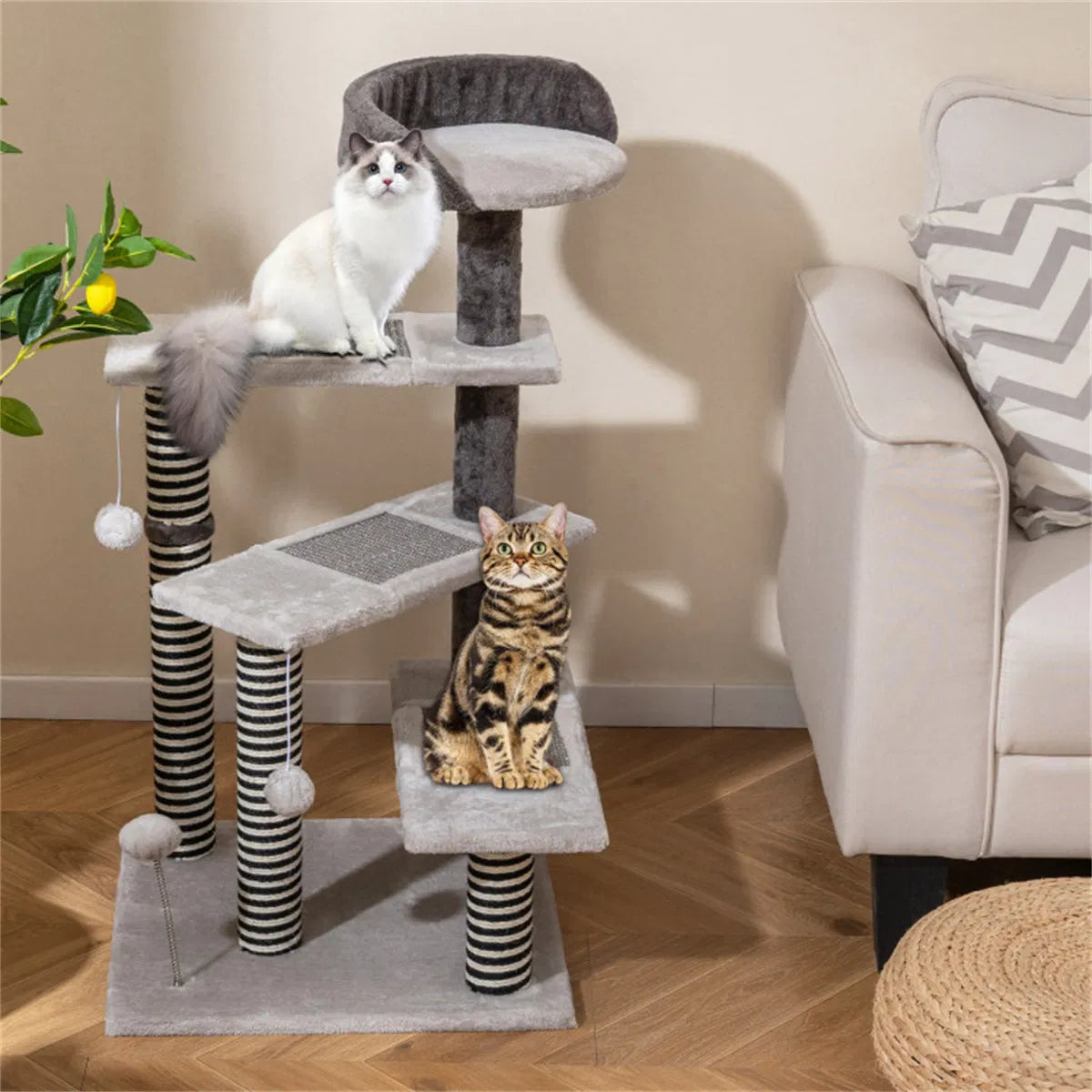 37" Tall Cat Stairs with Scratching Mats – view 11