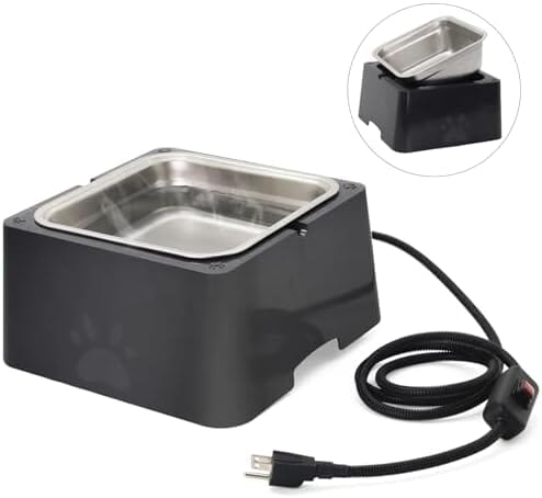 1 Gallon Large Capacity Outside Animal Heated Waterer Bowl