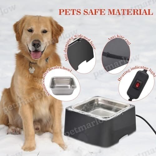 1 Gallon Large Capacity Outside Animal Heated Waterer Bowl