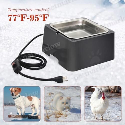1 Gallon Large Capacity Outside Animal Heated Waterer Bowl