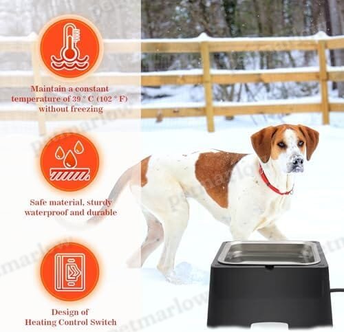 1 Gallon Large Capacity Outside Animal Heated Waterer Bowl