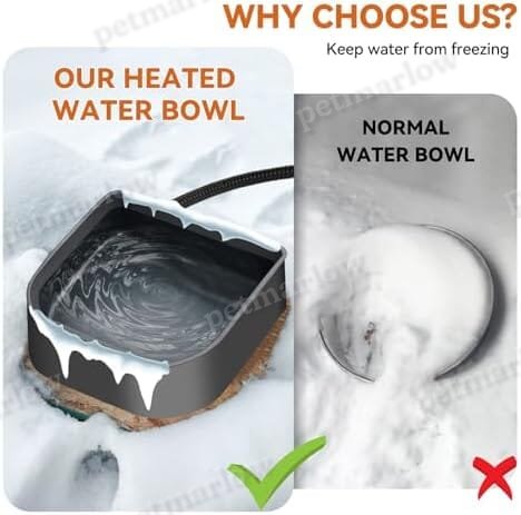 1 L Outdoor and Indoor Heated Water Bowl for Pet