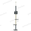 100" Cat Tree Floor-to-Ceiling 4-Tier Climbing Center – Light grey / 480x380x190 mm