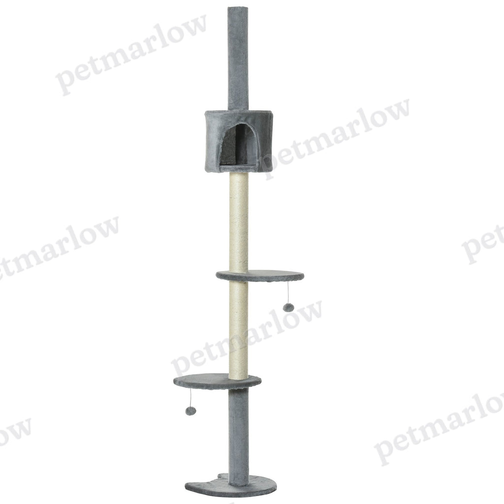 100" Cat Tree Floor-to-Ceiling 4-Tier Climbing Center – view 3