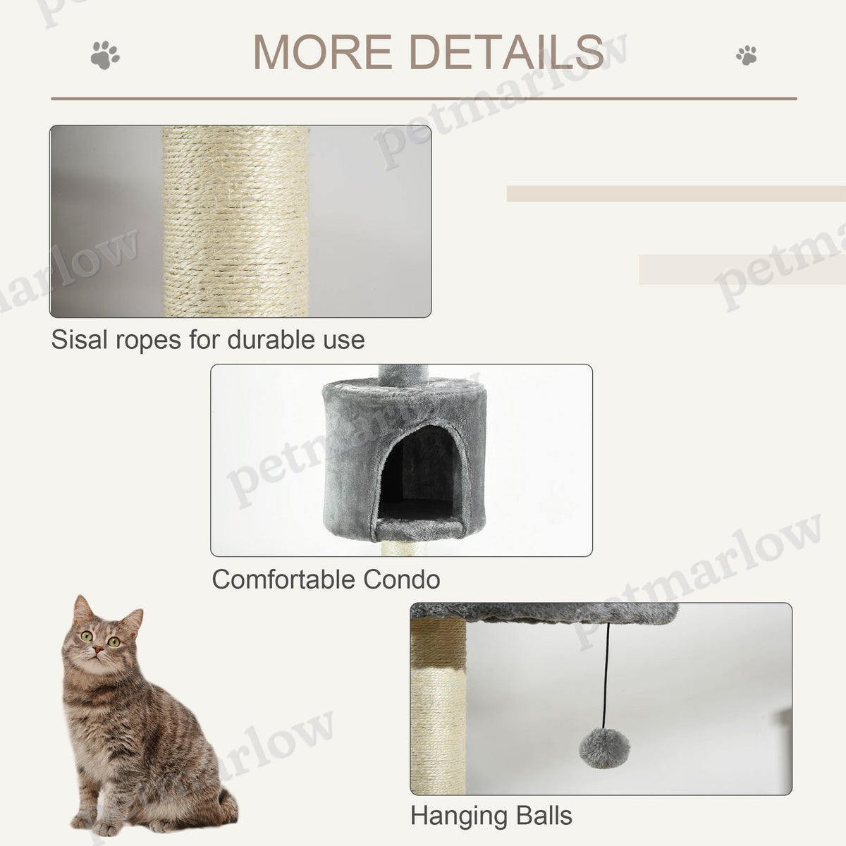 100" Cat Tree Floor-to-Ceiling 4-Tier Climbing Center – view 6