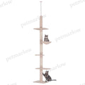 Adjustable Height Cat Tree with Scratching Posts – Beige / 435x360x280 mm