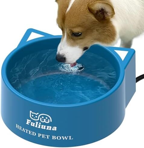 108 OZ/30W Large Heated Dog Bowl Provides Drinkable Water in Winter
